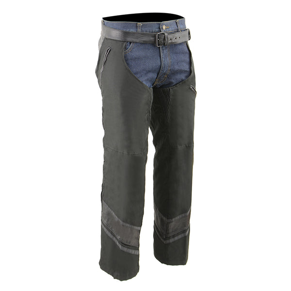 Men’s Vented Textile Chap w/ Leather Trim and Snap-Out Liner