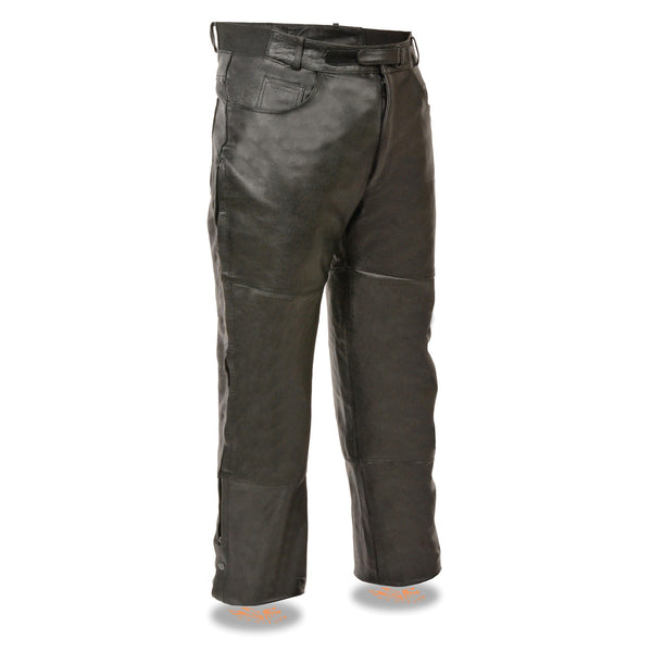 Men’s Jean Style Pocket Leather Over Pants