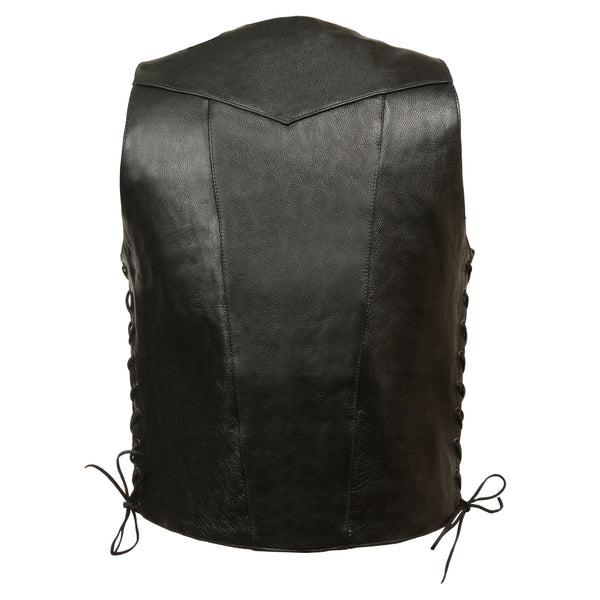 Men’s Black 10 Pocket Side Lace Vest