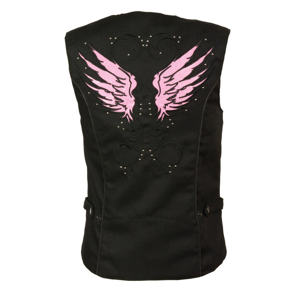 Women’s Textile Snap Front Vest w/ Wing Embroidery