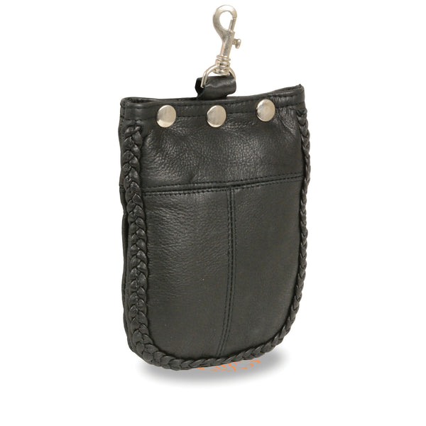 Leather Braided Belt Bag w/ Belt Clasp