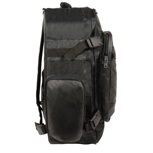 Large Leather & Textile Cruiser Sissy Bar Back Pack (15X22X7)