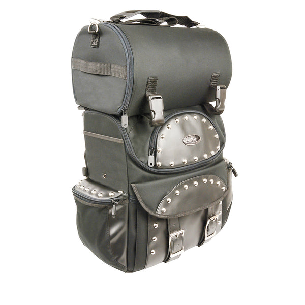 Medium Textile Two Piece Studded Touring Sissy Bar Bag