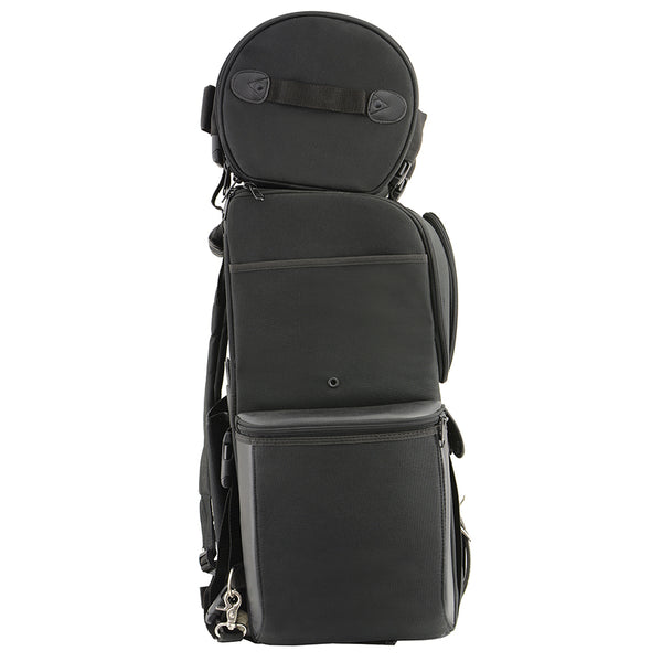 Black Large Textile Two Piece Deluxe Sissy Bar Bag