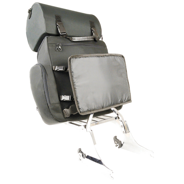 Large Nylon Two Piece Sissy Bar Bag w/ Map Pocket