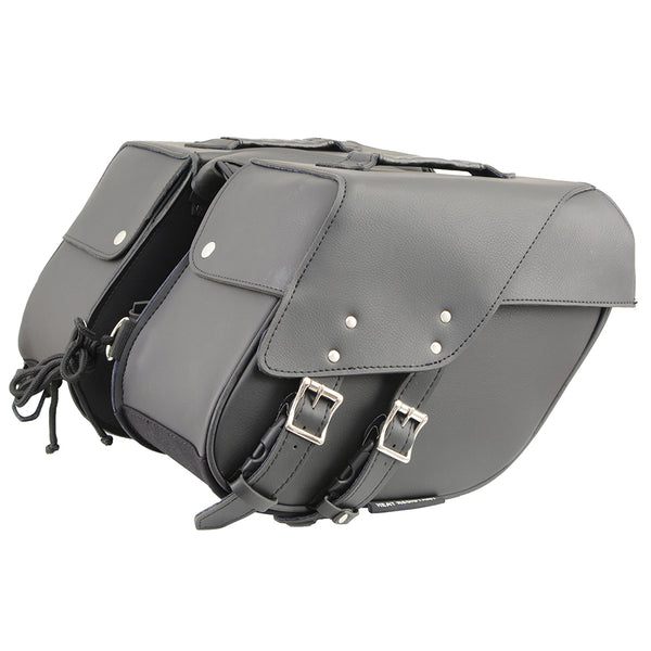 Black Medium Zip-Off PVC Slanted Throw Over Saddlebags