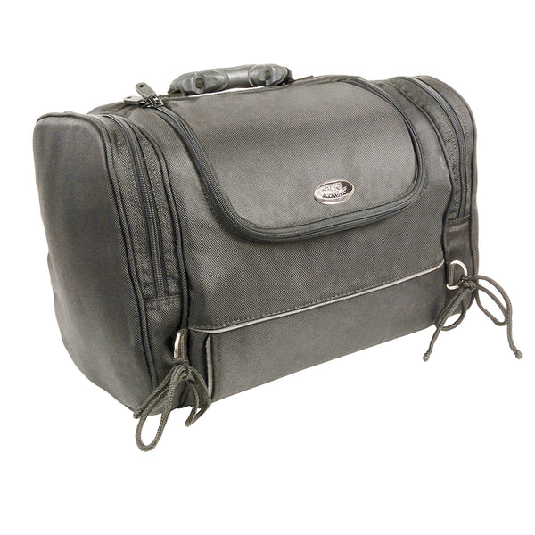 Medium Nylon Sissy Bar Carry Bag w/ Reflective Piping