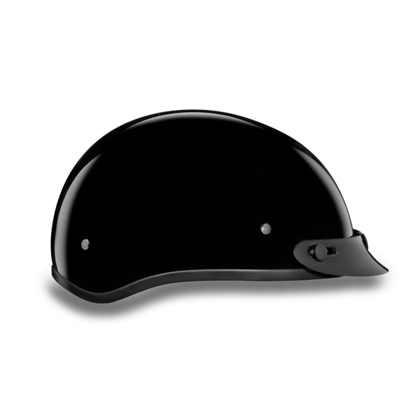 Daytona Skull Cap - Hi-Gloss Black - With Visor