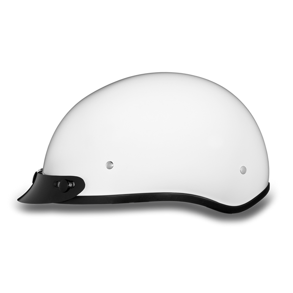 Daytona Skull Cap - Hi-Gloss White - With Visor