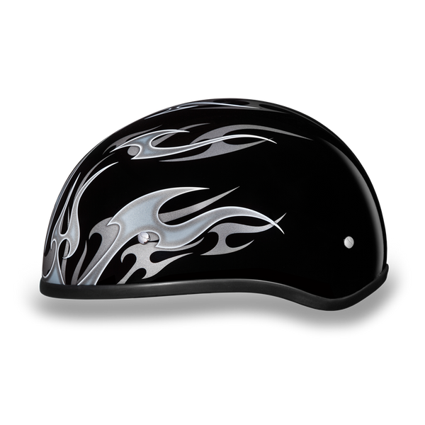 Daytona 1/2 Shell Hemlet - Flames Silver